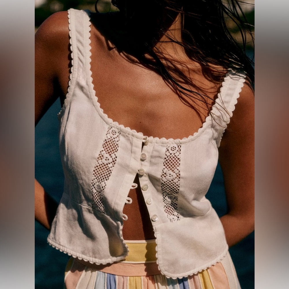 Sezane Lupe Blouse Ivory - Size 4